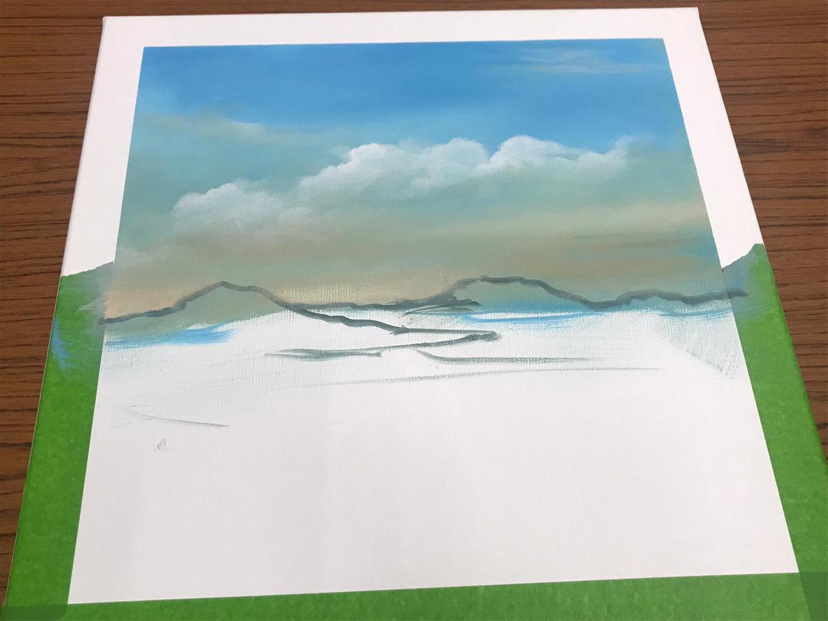 February – Edwin demonstrated how to master the art of skies in acrylics